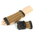 thumbnail image 5 of MIASHUI Women's Fuzzy Knitted Glove Sleeves with Fingers, Thick Lined Arm Warmers, Cable Pattern Gloves for Cold Weather, Soft and Cozy Design Brown, 5 of 6