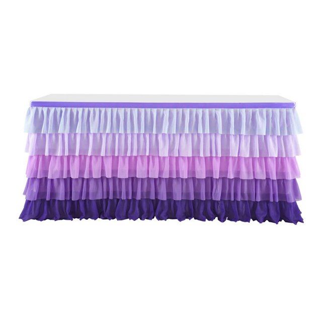 Yuarrent de de tul de 5 capas, tutú de Navidad de Acción de Gracias, vajilla para Baby Shower, decoraciones de cumpleaños, banquete, boda, Decoración del hogar Púrpura degradado 9 pies Yuarrent HA006958-20B