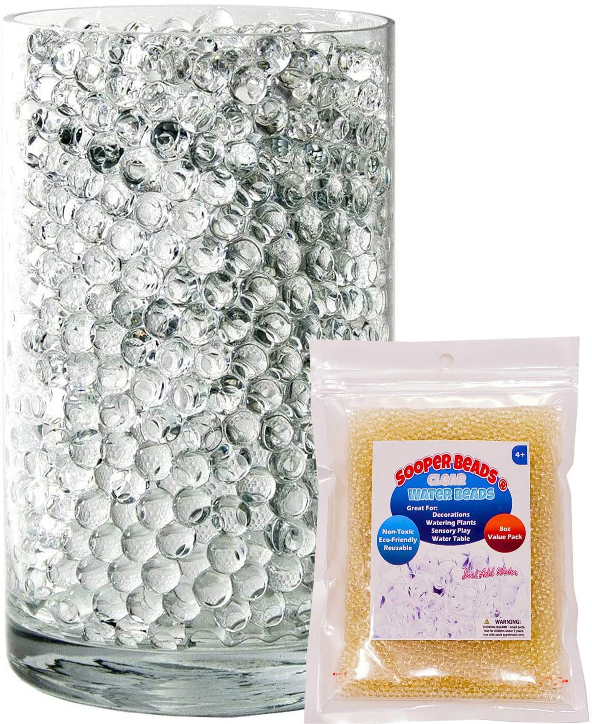 1 Pkg .35 oz Water Gems Clear Gel Beads Vase Filler Growing Crystal Pearls Decor 