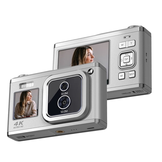 Andoer Cámara digital portátil de 2,88 pulgadas Cámara compacta 50MP 4K Ultra HD 16X Zoom Enfoque automático