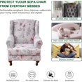 thumbnail image 3 of Wingback Chair Covers Pieces Stretch Printed Wing Back Chair Cover Sofa Slipcover Washable Wingback Armchair Slipcovers Furniture Protector with Elastic Bottom for Wingback Chairs, 3 of 7