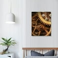 thumbnail image 3 of ONETECH  Wall Art Painting Gold Mechanical Gears Prints On Canvas City The Picture Decor Oil for Home Modern Decoration Print, 3 of 4