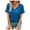 Blue-22, variant on Mittory Plus Size Tops for Women Ruffle Shirts Button Short Sleeve Summer V Neck Tunics Going Out Tees