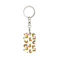 thumbnail image 2 of Uemuo Boho Chicken Pattern Rectangular Metal Keychain - Durable, Stylish, and Personalized Key Ring for Men and Women,Engraved Keychain,Gift Slim Sturdy Keychain, 2 of 7