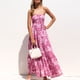 thumbnail image 3 of Vestido largo sin tirantes NikouMX Vestido con estampado floral para mujer Vestido largo floral de verano, 3 of 6