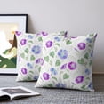 thumbnail image 2 of Pillow Covers 20x20 Set of 2, Watercolor Botanical Throw Pillow Covers Decorative Couch Cushion Cover, Spring Floral Leaves Green Purple Microfiber Soft Square Pillowcases for Bedroom Living Room, 2 of 9