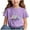 Purple, variant on ibuvkizy Easter Tops for Teen Girls!Children's Casual Loose T-shirt Short Sleeved Round Neck Comfortable Top for Adults