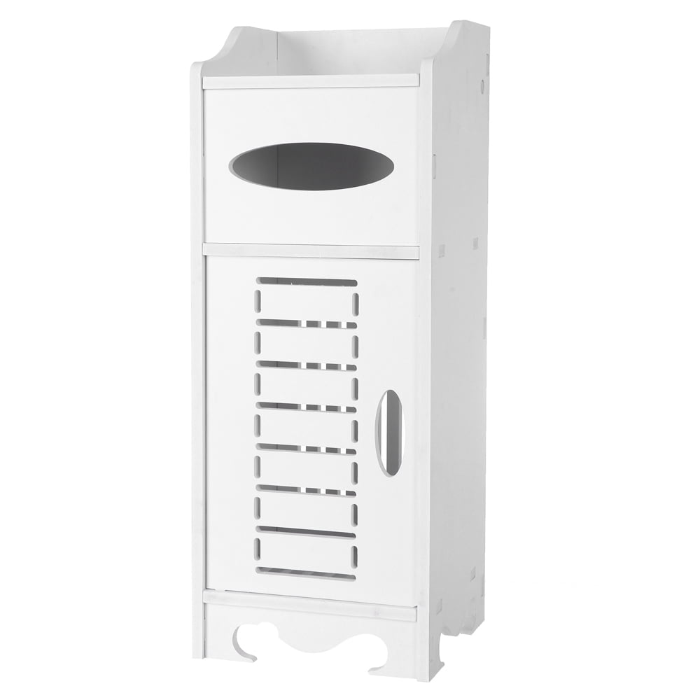 Waterproof Single Door Bathroom Storage Rack White