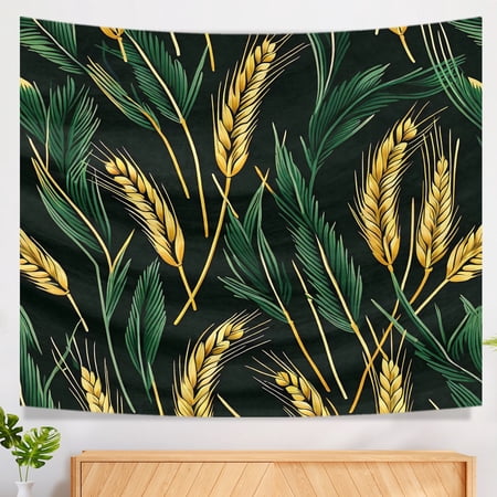 Bohemia Office Tapestry for Dorm College Living Room Office House 51x59inch - Floral Geometric Shapes Vibrant Colors Durable Tapestry Aesthetic Traditional Indian Flowers Tapestry Aesthetic