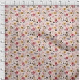 thumbnail image 3 of oneOone Cotton Silk Light Pink Salmon Fabric Leaves & Flowers Floral Dress Material Fabric Print Fabric By The Yard 42 Inch Wide, 3 of 4