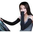 thumbnail image 4 of Women Outdoor Sun Block Soft Long Arm Sleeves Fingerless Gloves, 4 of 4