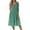 A004-Green, variant on SAATLERI Midi Dresses for Women 3/4 Sleeve V Neck Boho Floral Print Sundresses for Women Lightweight A-Line Cocktail Loose Casual Midi Dress with Pocket