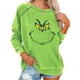 thumbnail image 1 of Camiseta de manga larga con estampado navideño del Grinch para mujer, sudadera informal holgada, Tops Yw1, 1 of 2