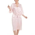 thumbnail image 5 of ZZwxWA Women's Silk Robes Kimonos Satin Pajamas Bridesmaid Bride Party Pjs with Pockets, 5 of 5