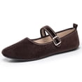 thumbnail image 5 of Ytobaz Mary Jane Shoes for women Buckle Strap Velvet Flats Round Toe Dress Shoes Office Work Wedding Travel Walking Daily Casual Footwear, 5 of 9