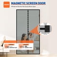 thumbnail image 4 of MAGZO Magnetic Screen Door Fit Door Size 48 x 80 Inch, Screen Size 50" x 81" Strong Magnet Mesh with Reinforced Hook & Loop for French, Sliding and Patio Entrances, Black, 4 of 6