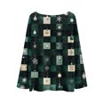 thumbnail image 4 of WTOBBY Women's Knit Top with Christmas Print Design, Long Sleeve Round Neck Yarn Pullover, Casual Holiday Sweater for Christmas Party and Family Gathering,Dark Green L, 4 of 4