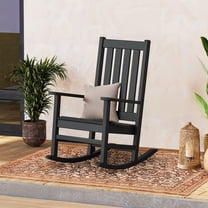 Better Homes & Gardens Southlake Outdoor Rocking Chair, All-Weather HDPE, Patio Seat for Porch, Deck, Black