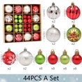 thumbnail image 3 of Juego de 44/42 bolas navideñas de 6 cm para colgar en el árbol de Navidad, adornos de caja de regalo pintados y galvanizados para el hogar, regalo de Año Nuevo 2024, 3 of 5