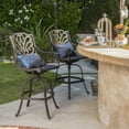 thumbnail image 2 of GDF Studio Fonzo Outdoor Cast Aluminum Swivel 29.5 Inch Barstools, Set of 2, Bronze, 2 of 8