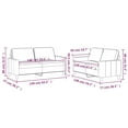 thumbnail image 4 of vidaXL 2 Piece Sofa Set with Cushions Light Grey Velvet, 4 of 4