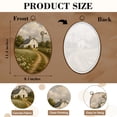 thumbnail image 3 of Canvas Wall Art Vintage Classical Farmhouse Rustic Countryside Wildflower Field Nature Oval Framed Canvas Prints Vintage Wall Hanging Decor for Home Decorations 8.6"x11.4", 3 of 7
