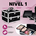 thumbnail image 3 of Cosmetiquera Profesional Maletín 4 Niveles Con Llantas Resistente Desmontable Xtellar Color Negro, 3 of 3
