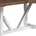 thumbnail image 4 of Dan 96 Inch Large Dining Table, Removable Leaf, Pine Wood, Brown, White, 4 of 5