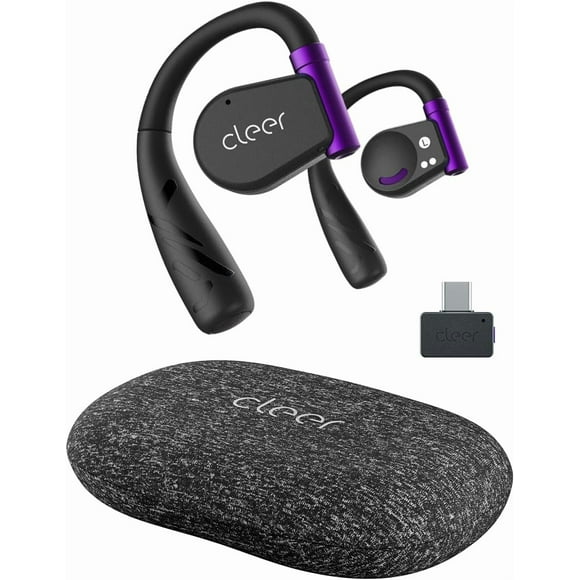 Cleer ARC II Écouteurs de Jeu - Véritables Écouteurs Sans Fil à Oreille Ouverte, Ultra-Faible Latence, Son Snapdragon, Bluetooth 5.3, Dongle USB-C, Batterie 35 H, Compatibles avec PS4, PS5, PC, Switch, Noir