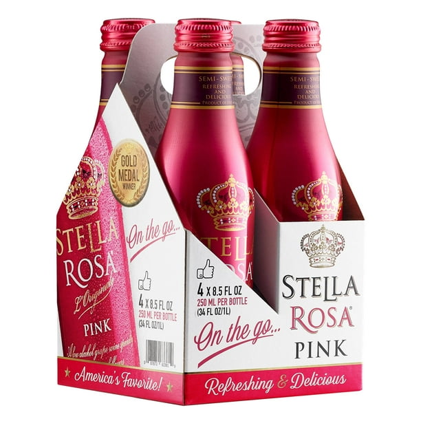 Stella Rosa Pink Aluminum Bottle 4pk Wine 250 ML Walmart