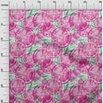 thumbnail image 3 of oneOone Cotton Jersey Fuschia Pink Fabric Leaves & Lemon Quilting Supplies Print Sewing Fabric By The Yard 58 Inch Wide, 3 of 6