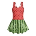 thumbnail image 6 of DISNIMO Watermelon Print Girl Swimsuits One Piece Swimwear with Skirt Sleeveless U Neck Bathing Suit Quick Dry Swim Dress for Kids Girls 3-4Y, 6 of 8