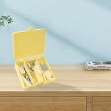 Yellow Portable Punch Stapler Tool Box Set - 10.6x8.9x2.8cm Plastic ...