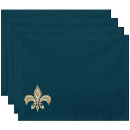 

Simply Daisy 18 x 14 Fleur de Lis Ikat Print Placemat