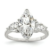 Solid 925 Sterling Silver CZ Cubic Zirconia Wedding Engagement Ring Size 6