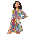thumbnail image 3 of FORMRS Womens Long Sleeve Nightgowns Crew Neck Sleep Shirt Soft Pajamas Sizes S-3XL, Whimsical Floral, 3 of 8
