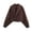 Coffee, variant on Asymmetric Wrap Belt Cropped Coat for Women Lightweight Shawl Lapel Open Front Jacket Loose Casual Solid Color Puff Long Sleeve Crop Outerwear L