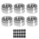 thumbnail image 1 of Ounissouiy 12 Uds. De tarros magnéticos para especias, salero de acero inoxidable, 4/6 Uds., organizador de contenedores para especias, almacenamiento de Cocina y Comedor 6 tarros de condimentos, 1 of 6