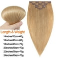 thumbnail image 2 of HAIRRO Clip in 100% Human Hair Extensions Human Hair Light Brown to Dirty Blonde Highlight Brown Ombre - Silky Straight Soft Real Hair Extensions for Women 5 Pieces With 12 Clips 14Inch-24Inch, 2 of 9