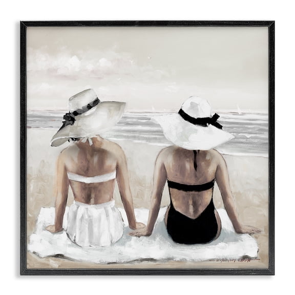 Stupell Industries Coastal Beach Friends Ocean Shore Black Framed Giclee Art, 17 x 17, by E. Anthony Orme