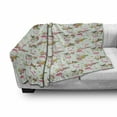 thumbnail image 3 of Orchids Soft Flannel Fleece Throw Blanket, Flamingo Hibiscus Cattleya Blooms Tropic Foliage Romantic Aloha Illustration, Cozy Plush for Indoor and Outdoor Use, 70" x 90", Pink Baby Blue, by Ambesonne, 3 of 6