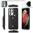 thumbnail image 6 of Designed for Samsung Galaxy S21 Ultra Wallet Case with Adjustable Wrist Strap Kickstand PU Leather Credit Card Holder Heavy Duty Shockproof Hybrid Rugged Protective Cover for Women Men 6.8",Black, 6 of 10