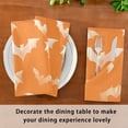 thumbnail image 6 of 6 Pack 20'' x20" Satin Table Napkins Dinner Napkins for wedding Party Decoration events Orange and White Bats, 6 of 6