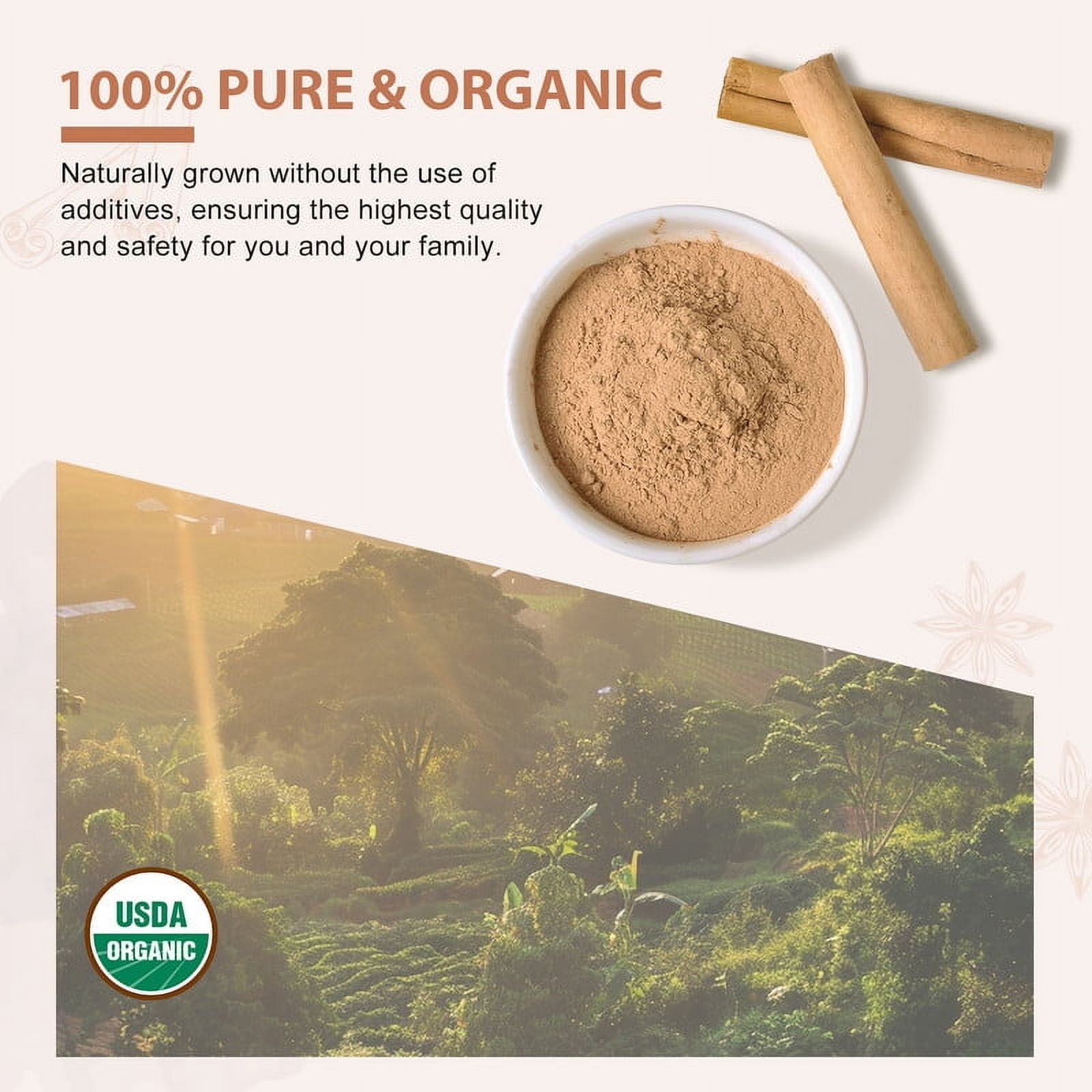 Soeos Organic Ceylon Cinnamon Powder, Grade 1, 2oz (56g), 2 Pack