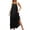 Black, variant on IROINNID Casual Dresses For Womens Summer High Low Ruffle Maxi Dress Spaghetti Strap Solid Flory Beach Long Dress Cheap