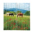 thumbnail image 1 of 2x cortina con ojales, bufanda, cinta con volantes, bufanda decorativa, cortina opaca Caballos, 1 of 9