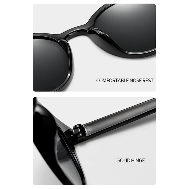 Gafas de sol Redondas ANGGREK Protección UV Lente Gris Unisex
