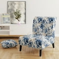 thumbnail image 2 of Designart "Neo-Classical Splendor In Cobalt Blue" Blue Floral Upholstered Accent Chair - Cottage Arm Chair For Bedroom, 2 of 7