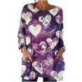 thumbnail image 3 of TaTaai Women's Casual Loose Print Long Sleeve Crew Neck Tops with Functional Pockets Soft Comfy Lightweight Blouse for Fall Daily Street Party Outfits Gift, 3 of 7