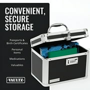 Vaultz Medium Density Fiberboard Combo Lock Storage Box, 10” x 7.25” x 7.75”, Black